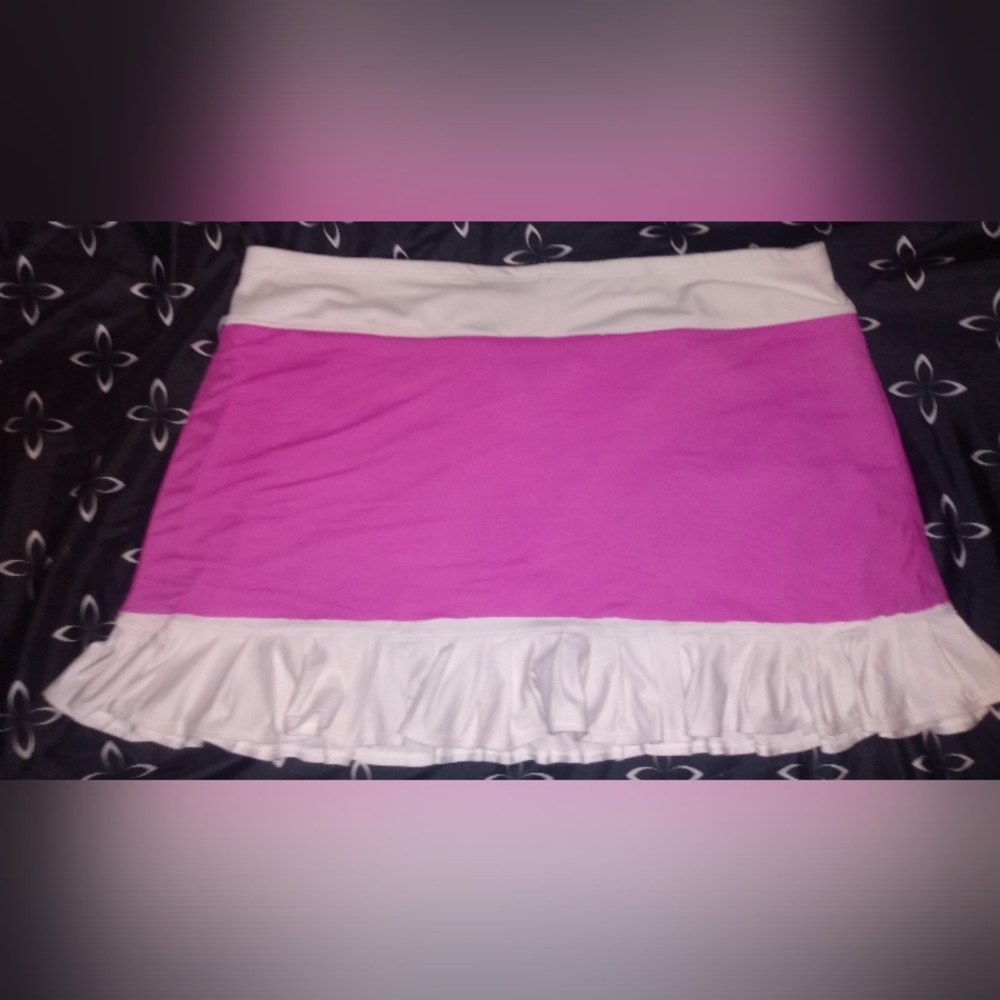 Women's Jofit White & Pink Skort Skirt Size XL Activewear Tennis Golf Athleisure